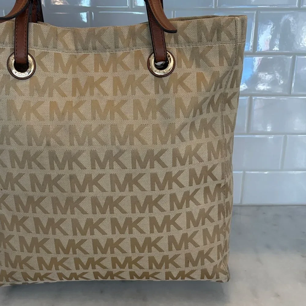 Michael Kors Bag Purse Handbag Signature Logo Shopper Tote Bag Pocketbook - Picture 6 of 16